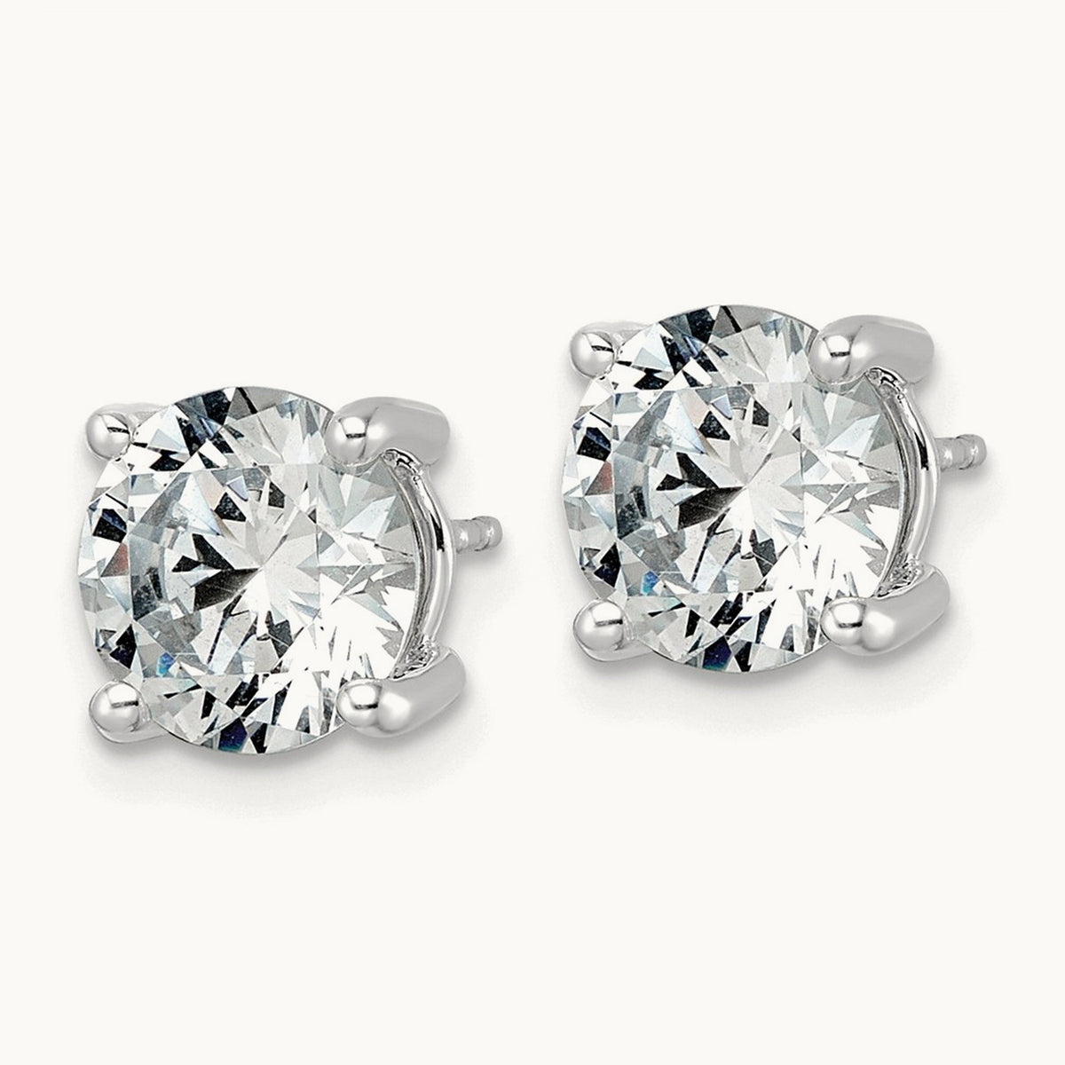 Round Lightweight Earrings, 0.25-6.00 ct tw Lab-Grown Diamond — 5 ct, 10K White Gold