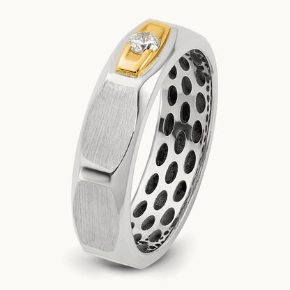 14ktt IB Goodman Mens Satin Complete 1/10ct Diamond Ring