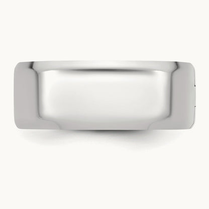 CLIQ Hinged Beveled Edge Wedding Band, 8mm, 14K White Gold