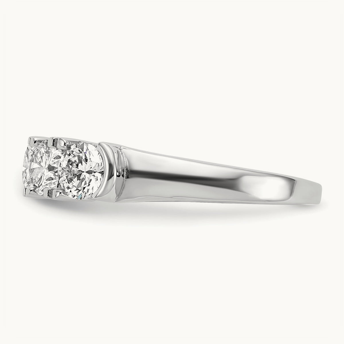 Shared-Prong 5 Stone Band — 14K White Gold, 1 3/4 ct, 7