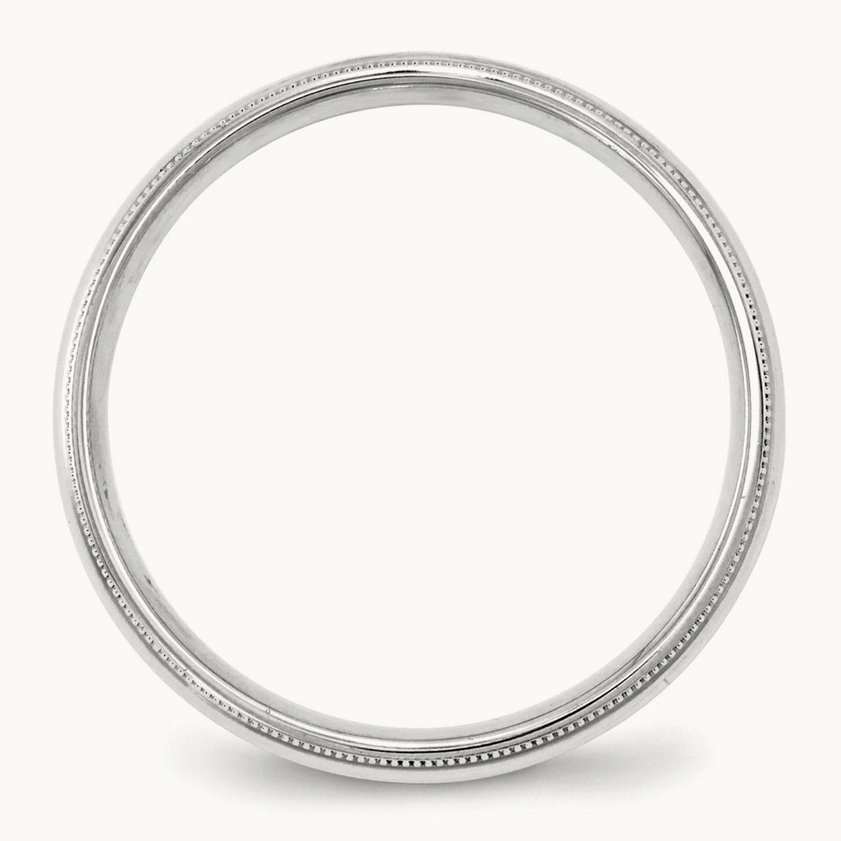 Milgrain Comfort Fit Band — 14K White Gold, 4mm