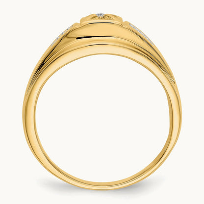Diamond Mens Ring, 14K with Rhodium