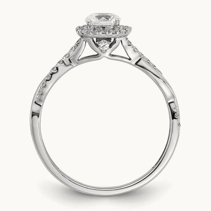 Round Halo Engagement Ring, 0.50 ct tw Lab-Grown Diamond