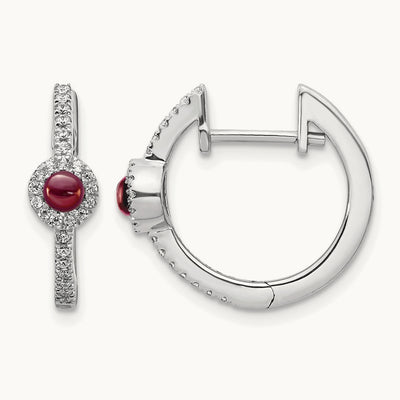 Diamond and Cabochon Garnet Earrings — photo set