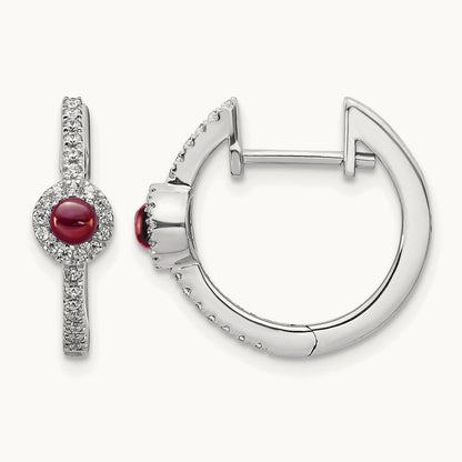 Diamond and Cabochon Garnet Earrings — photo set