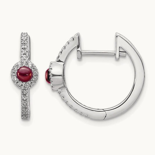 Diamond and Cabochon Garnet Earrings — photo set