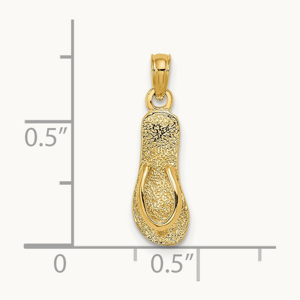 Single Polished Strap Flip-Flop Charm — 20.1mm