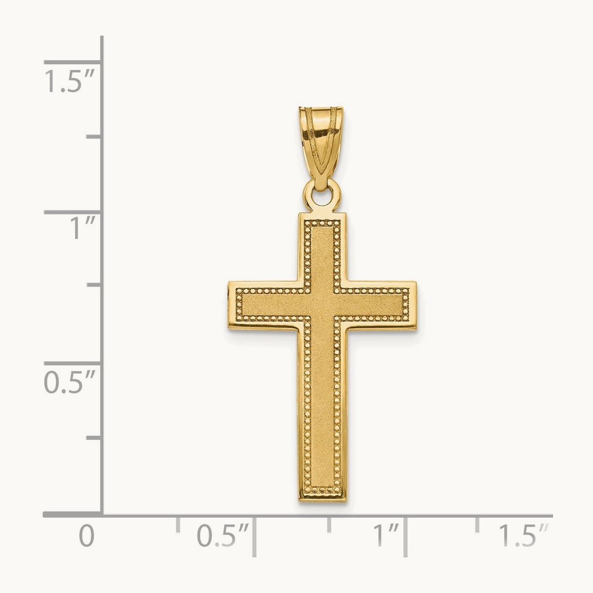 Medium Satin Cross Pendant, 14K