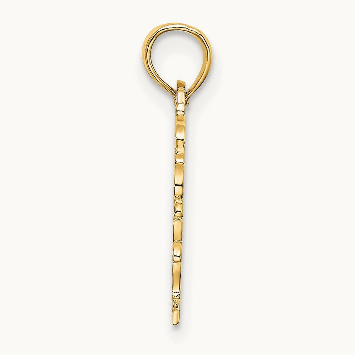 Heart with Lace Trim Charm — 14K Yellow Gold, 17.8mm