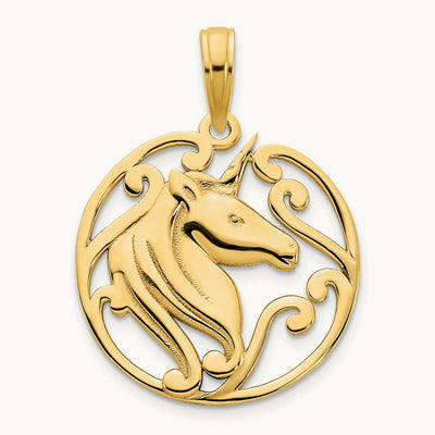 Unicorn Pendant, 14K