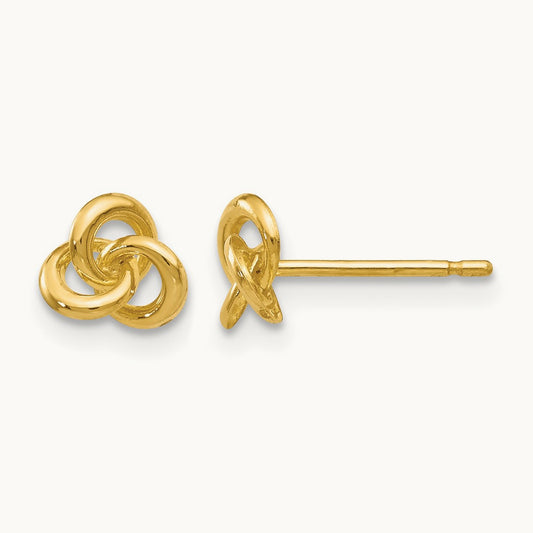 Polished Trinity Knot Post Earrings, 14K