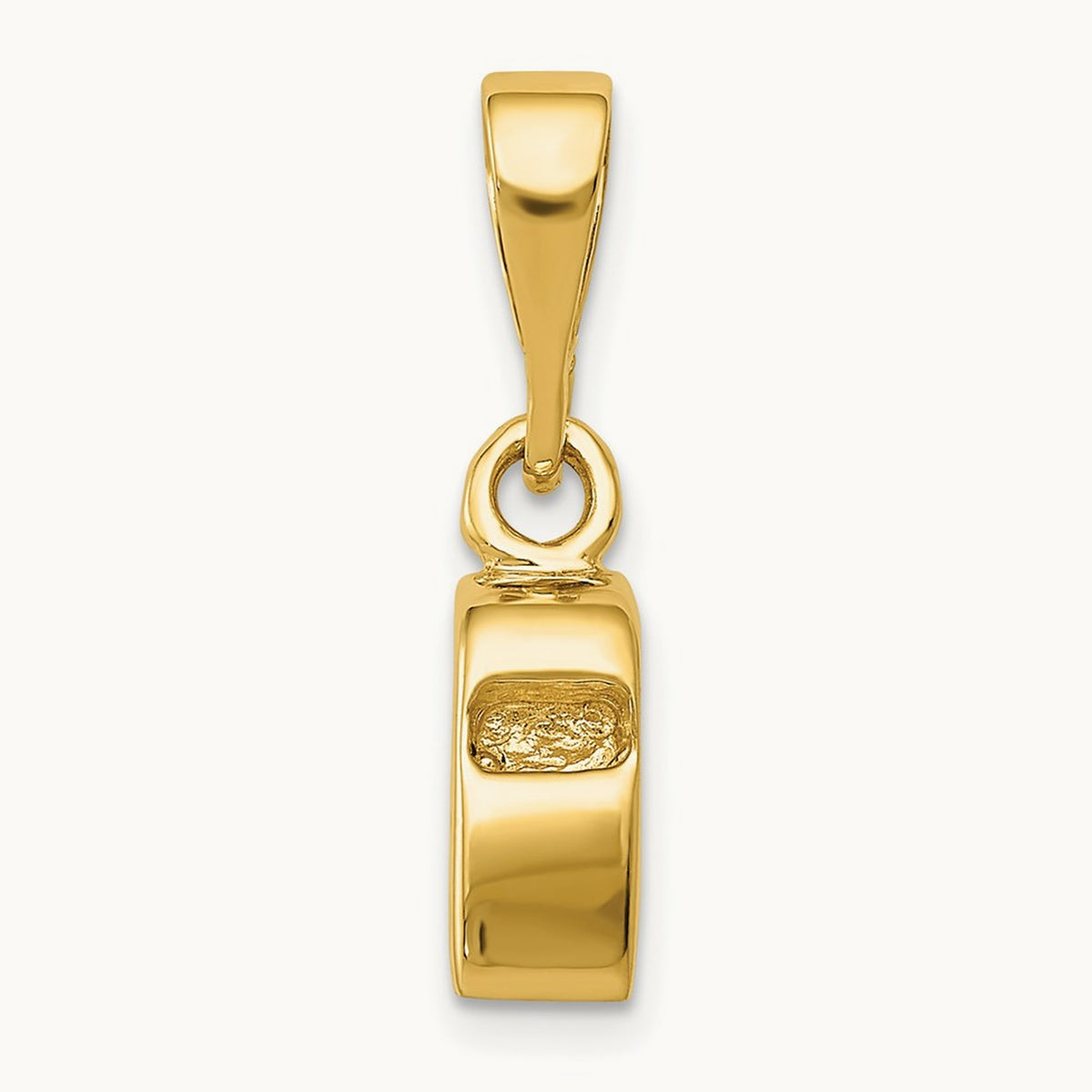 3D Sports Whistle Pendant, 14K