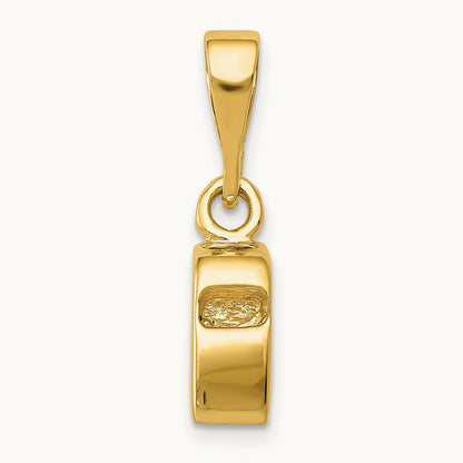 3D Sports Whistle Pendant, 14K