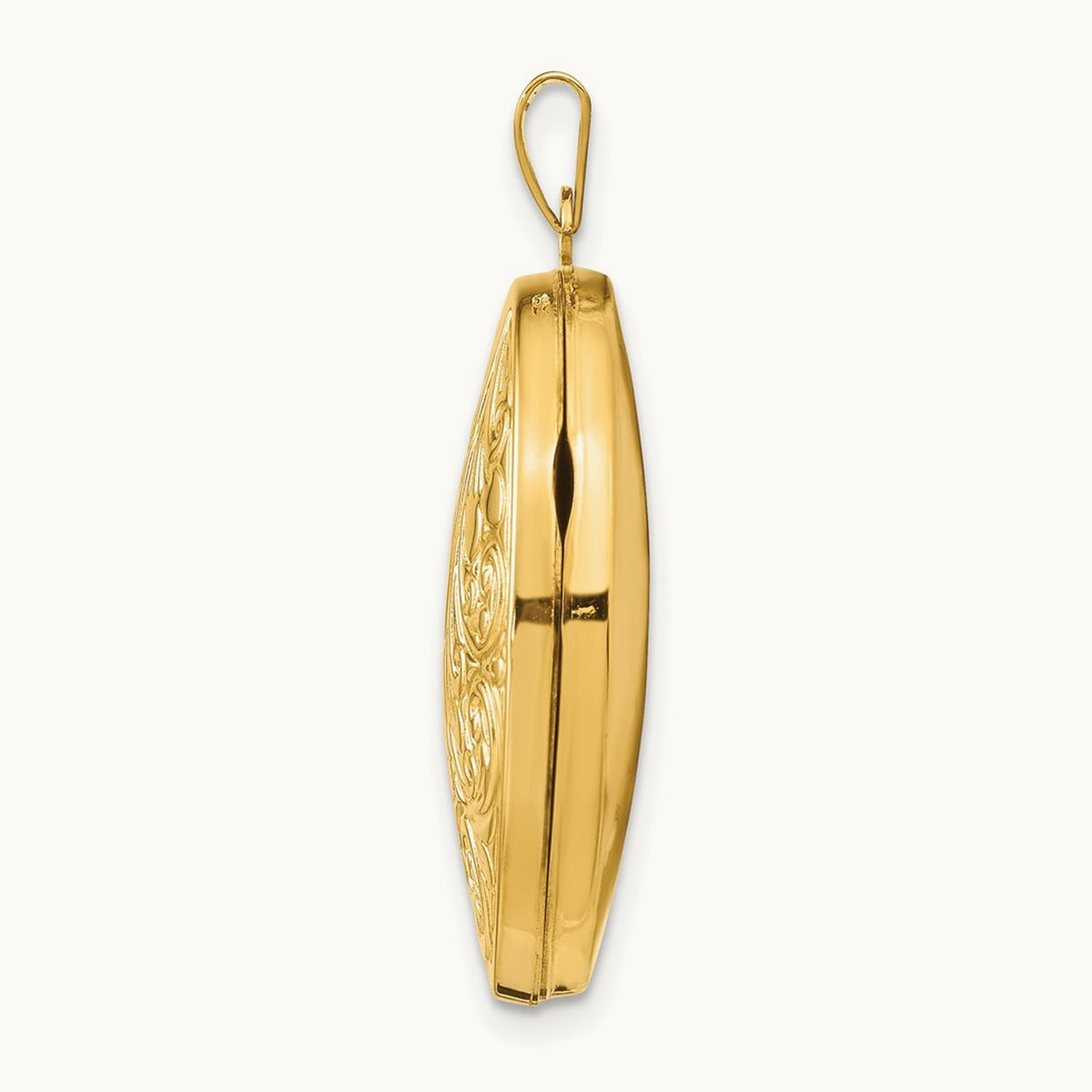 Scroll Oval Locket — 14K Yellow Gold