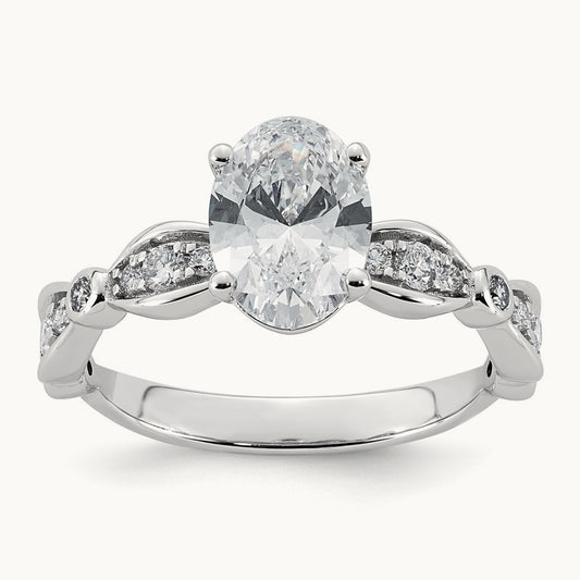Oval Center Ring, 1 3/4-3 1/3 ct Lab-Grown Diamond