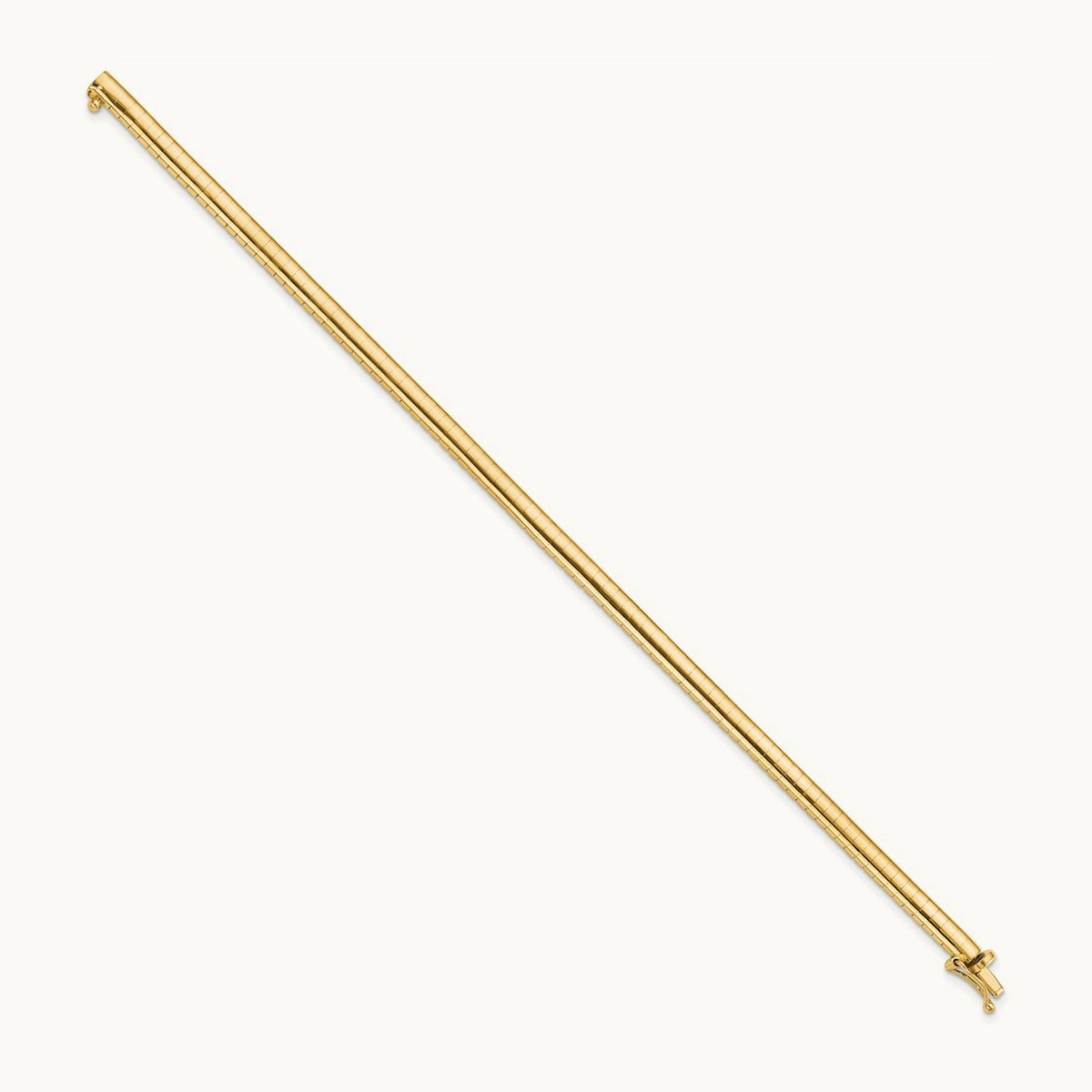 Domed Omega Bracelet — 14K Yellow Gold, 4mm