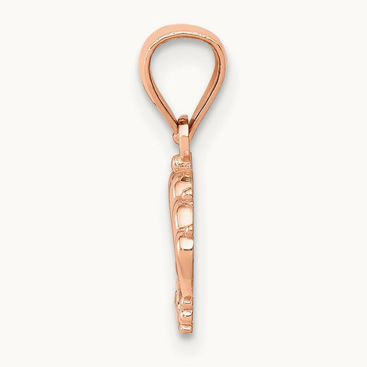 Crown Pendant, 14K Rose Gold