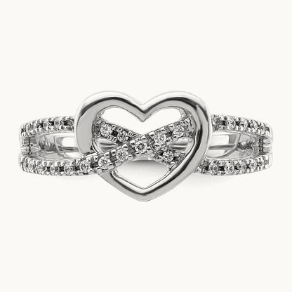 Diamond Heart Ring, 14K White Gold