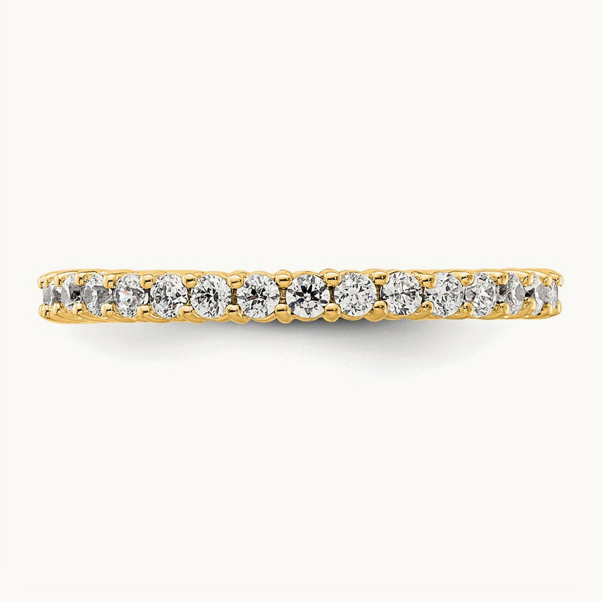Polished Shared Prong Diamond Eternity Band — 14K Yellow Gold, 0.5 ct