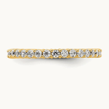Polished Shared Prong Diamond Eternity Band — 14K Yellow Gold, 0.5 ct