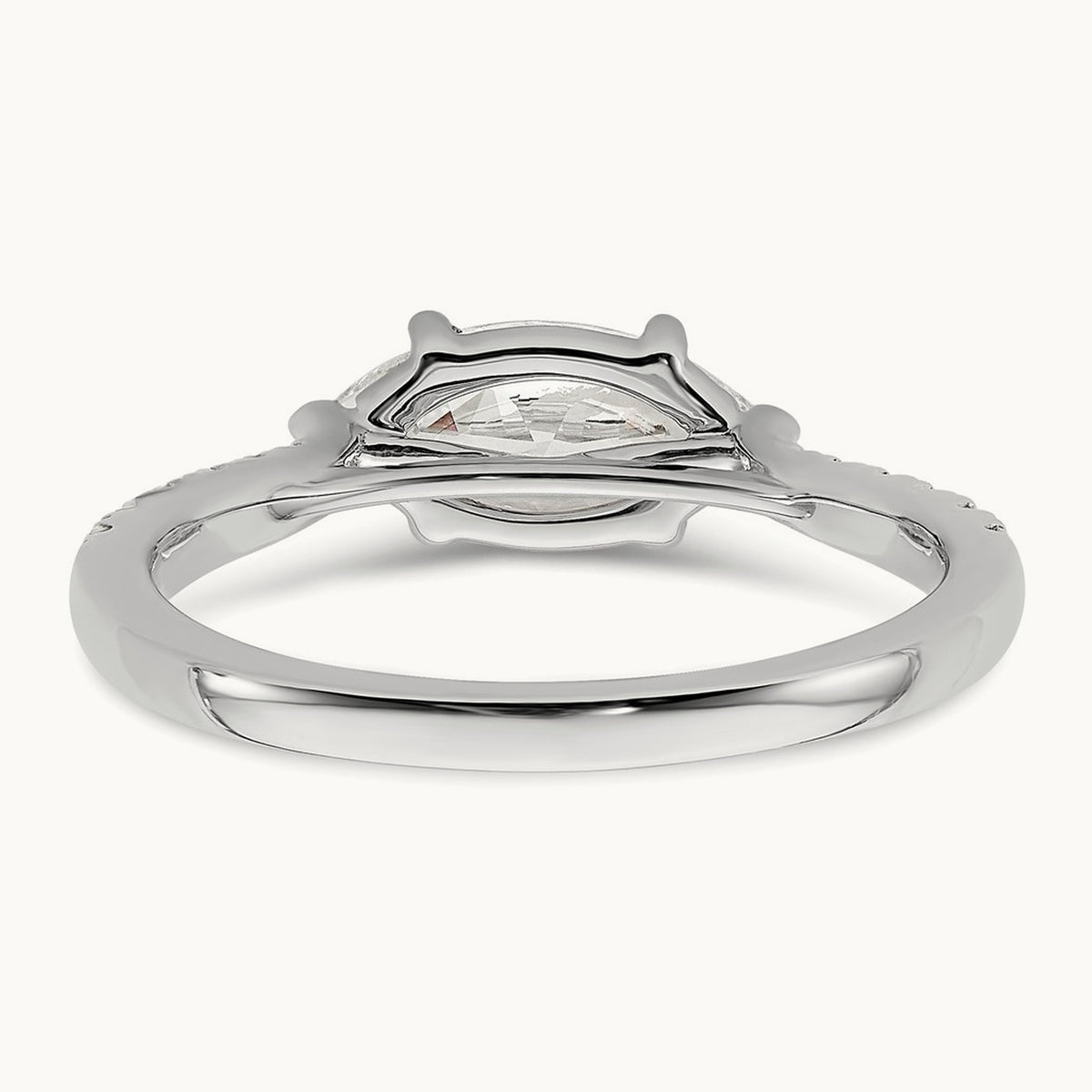 East West 1ct Marquise Semi-Mount Eng. Dia Ring, 14K Yellow Gold