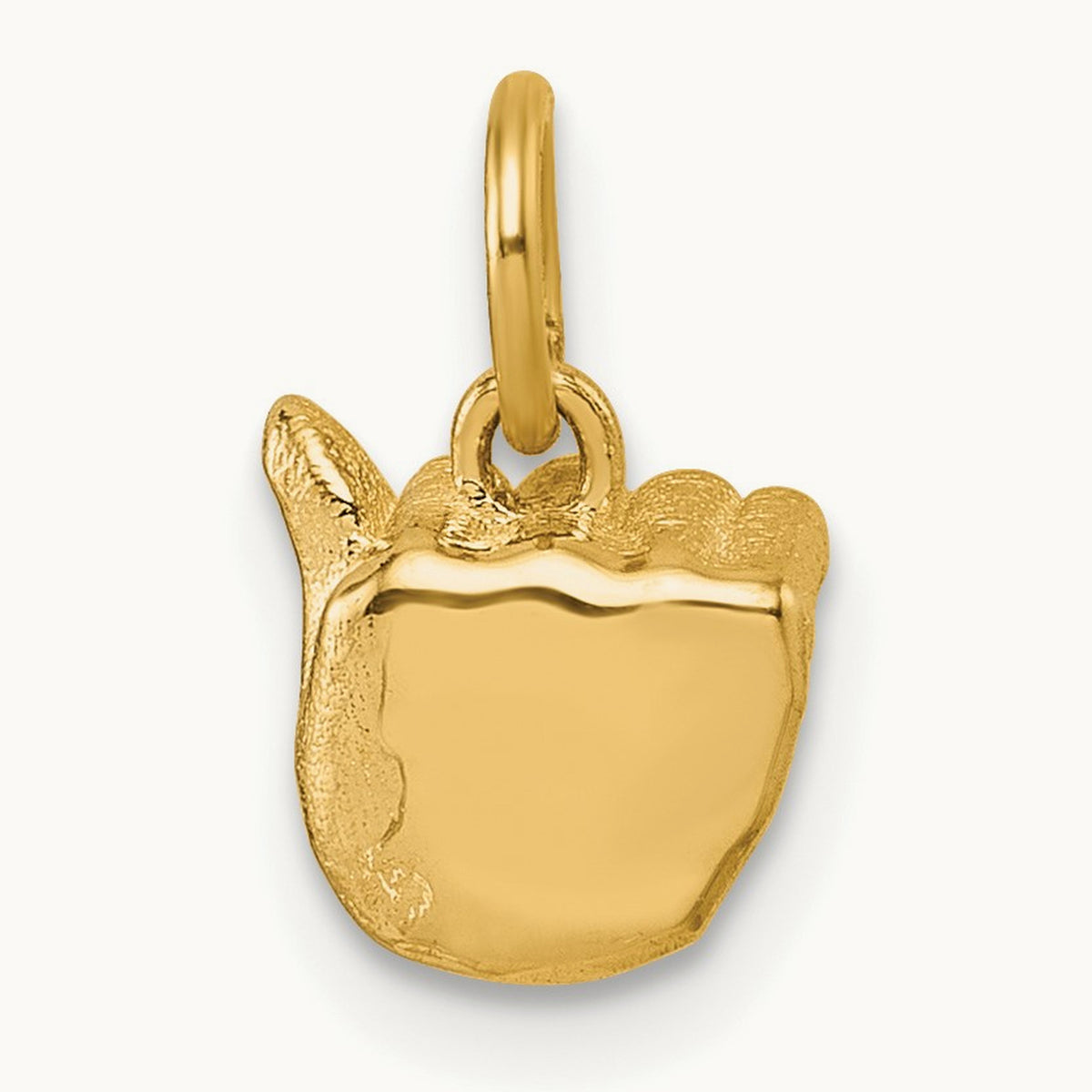American Sign Language Alphabet Fingerspelling Sign A Pendant, 14K
