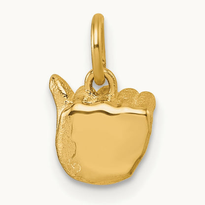American Sign Language Alphabet Fingerspelling Sign A Pendant, 14K
