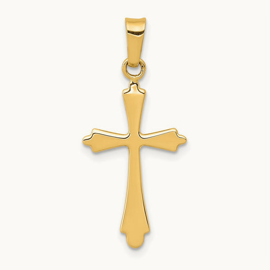 Polished Cross Pendant, 14K