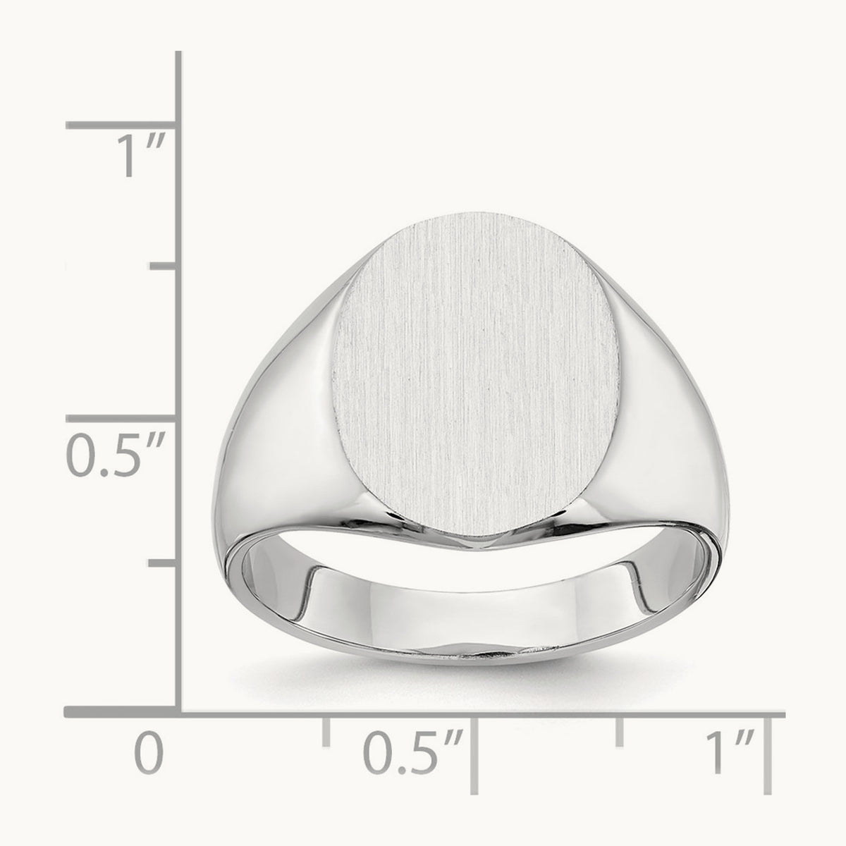 12.5x15.0xmm Closed Back Signet Ring, 14K White Gold