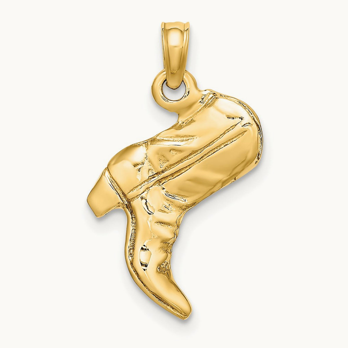 3-D Cowboy Boot Charm, 14K