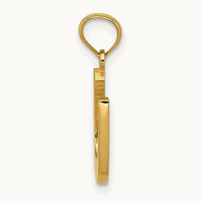 Polished Horseshoe Pendant, 14K Gold