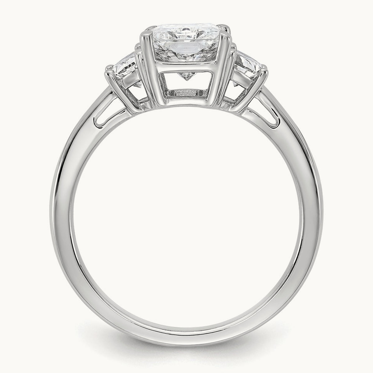 Radiant & 1/2 Moon Engagement Ring, 1.25-4.00 ct tw Lab-Grown Diamond — 2 1/2 ct, 14K White Gold