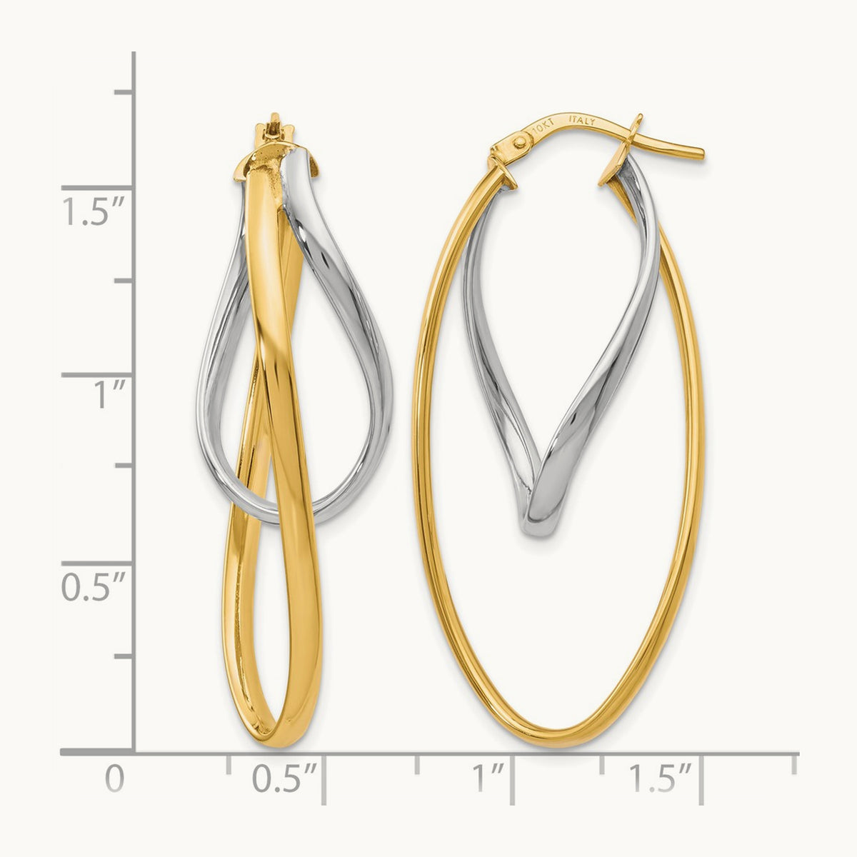 Polished Hoop Earrings, 10K Two-tone — Leslie's