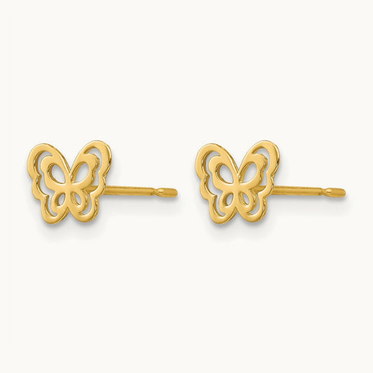 Madi K Children's Butterfly Post Earrings, 14K