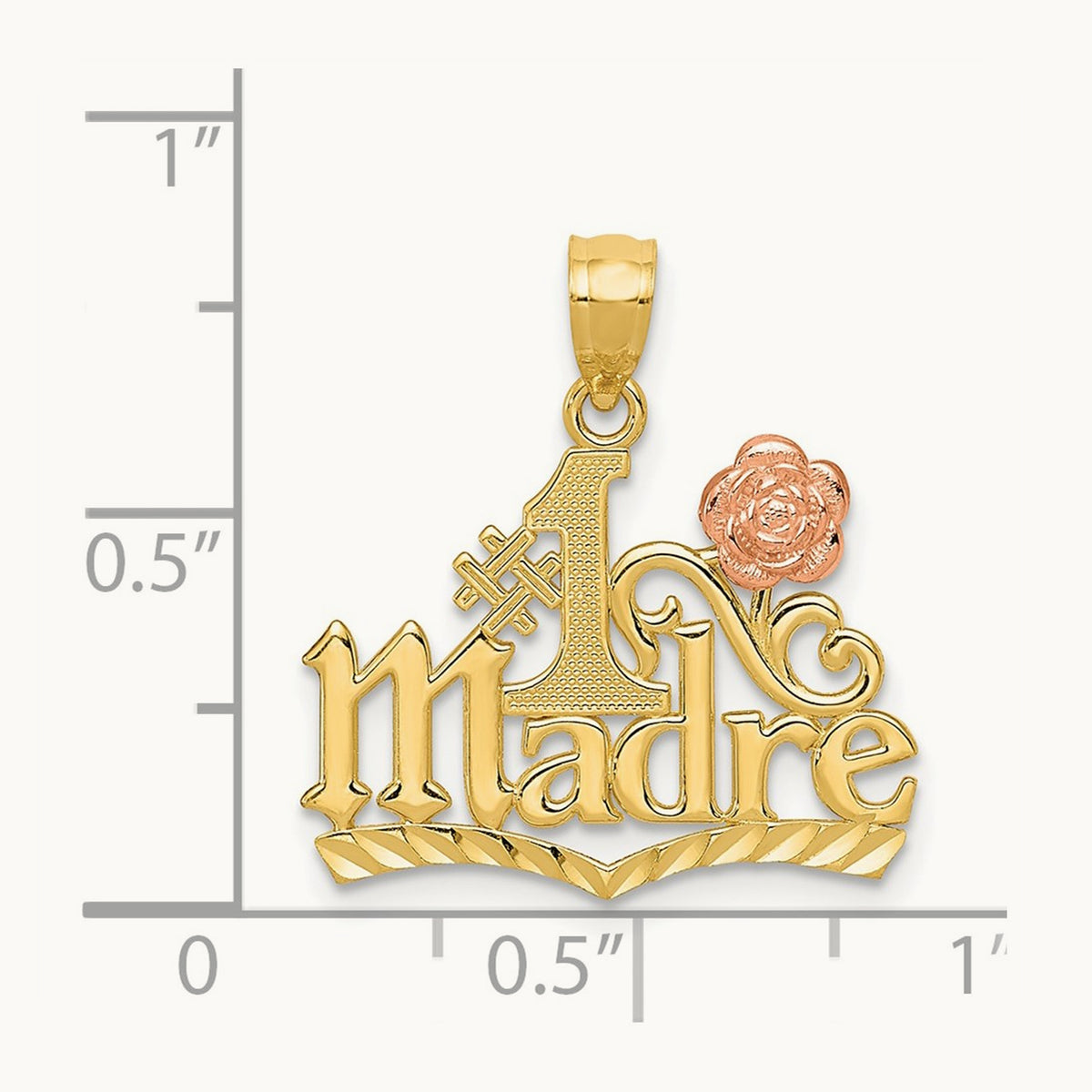 #1 MADRE Pendant, 14K Yellow with Rose Gold
