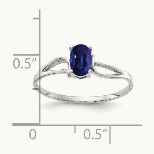 6x4mm Oval Sapphire ring, 14K White Gold