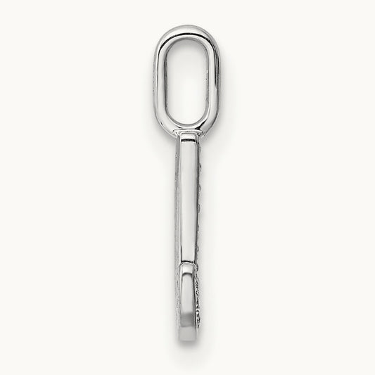 Diamond Letter J Initial Pendant, 14K White Gold