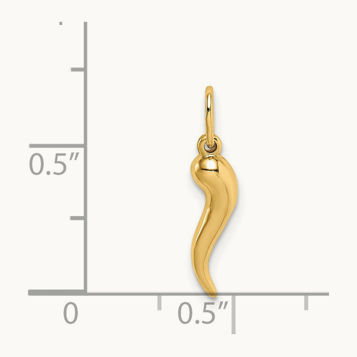 Hollow Italian Horn Pendant, 14K