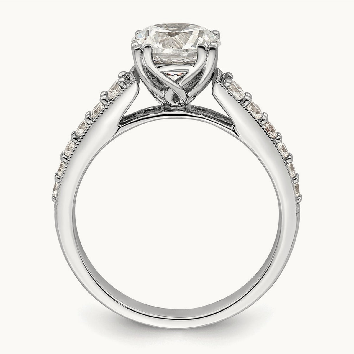 1 1/2ct Round Semi-Mount Engagement Dia Ring, 14K White Gold