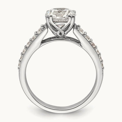 1 1/2ct Round Semi-Mount Engagement Dia Ring, 14K White Gold