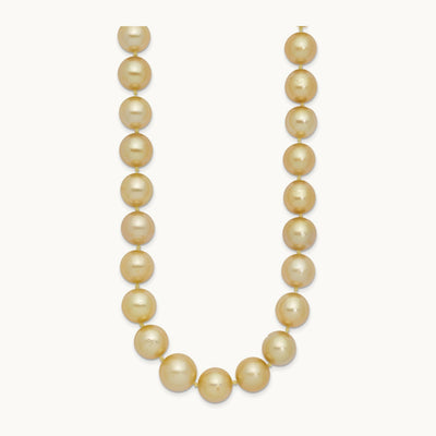 9- Golden Saltwater Cult South Sea Graduated Baroque Pearl Necklace, 12mm, 14K