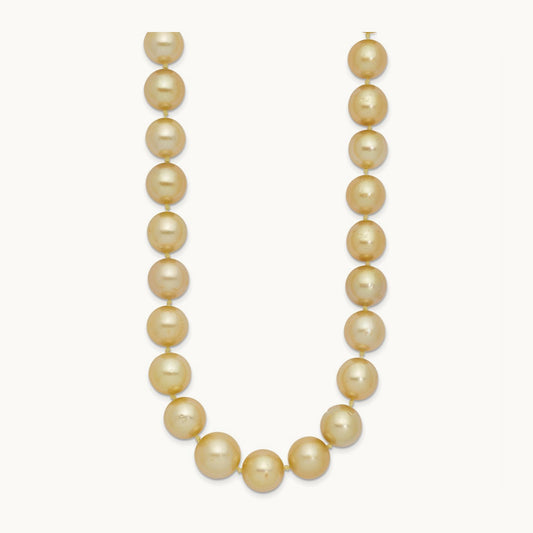 9- Golden Saltwater Cult South Sea Graduated Baroque Pearl Necklace, 12mm, 14K