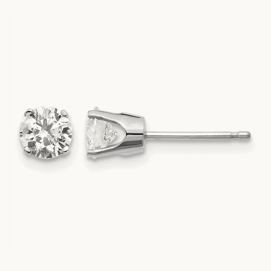 .85ct I2 K-L Diamond Stud Push-on Post Earrings, 14K White Gold