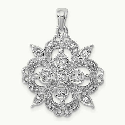 Filigree Pendant, 0.25 ct tw Lab-Grown Diamond