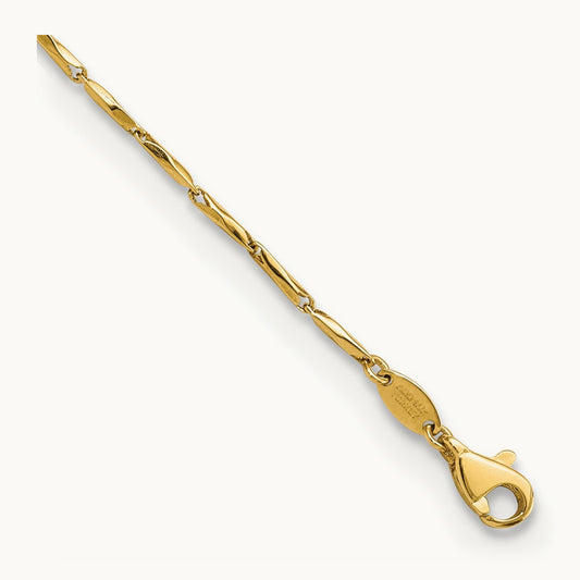 Polished Fancy Link 7.25in Bracelet, 14K