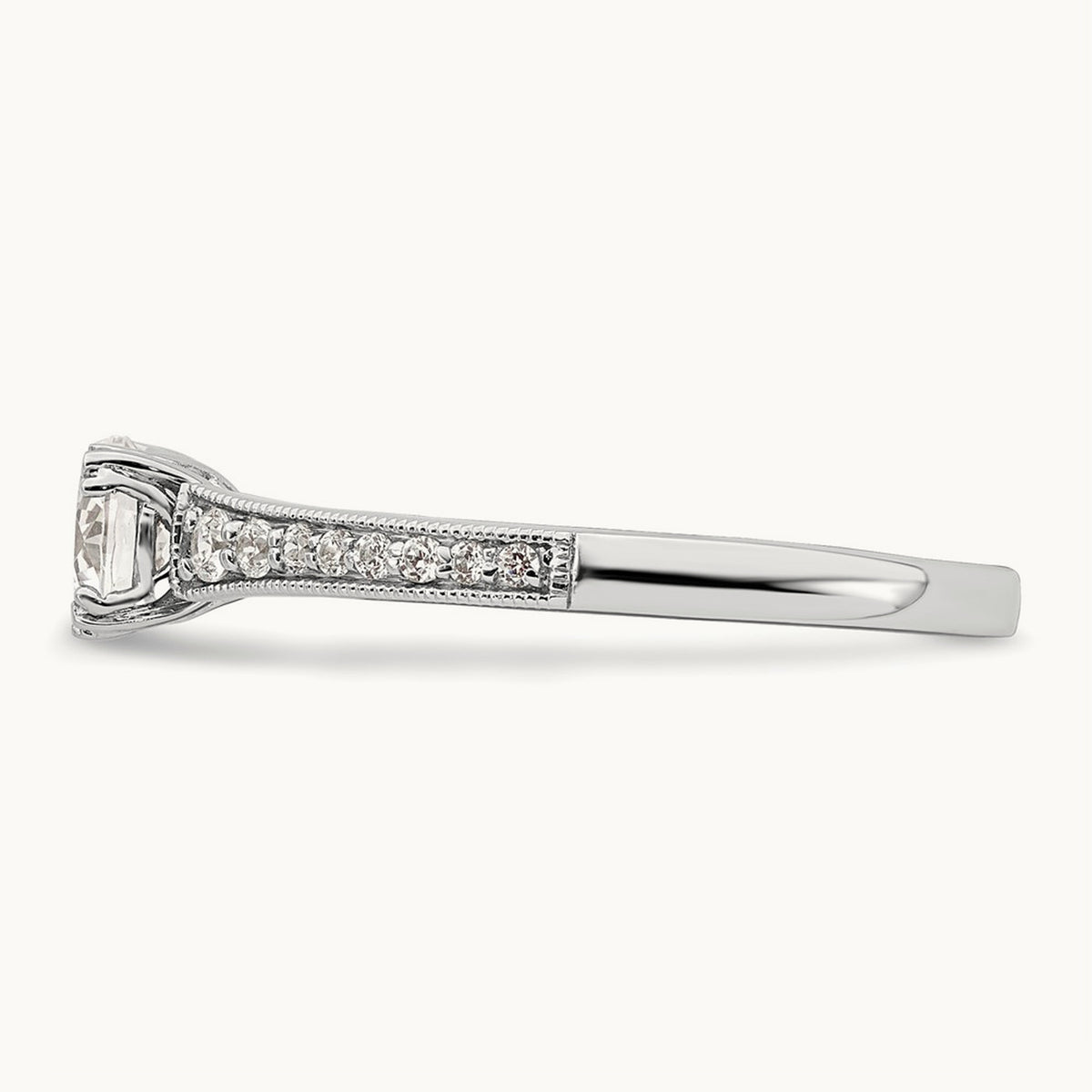 1/2ct Round Semi-Mount Engagement Dia Ring, 14K White Gold