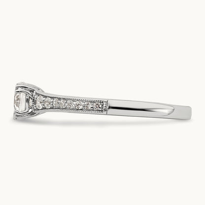 1/2ct Round Semi-Mount Engagement Dia Ring, 14K White Gold