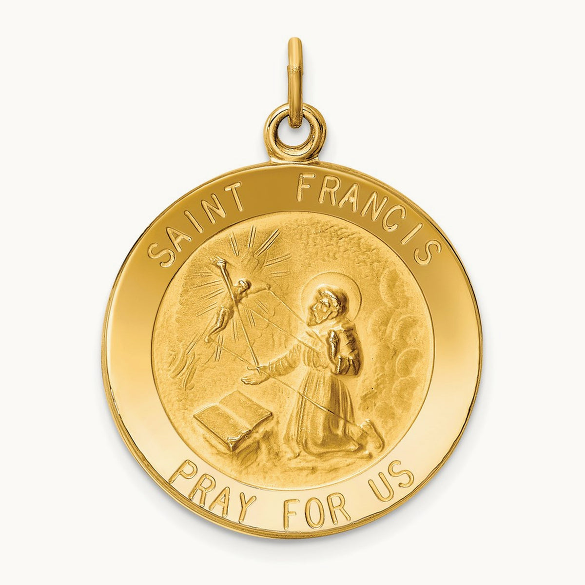Saint Francis Medal Pendant, 14K