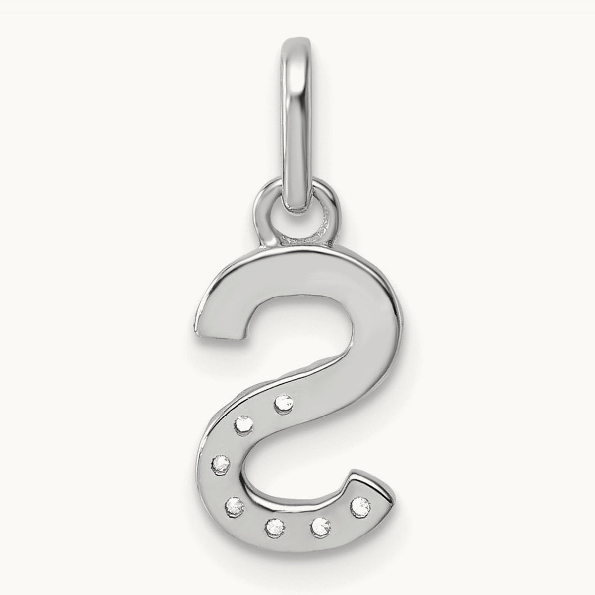 Twisted Diamond Charm — 14K White Gold, S