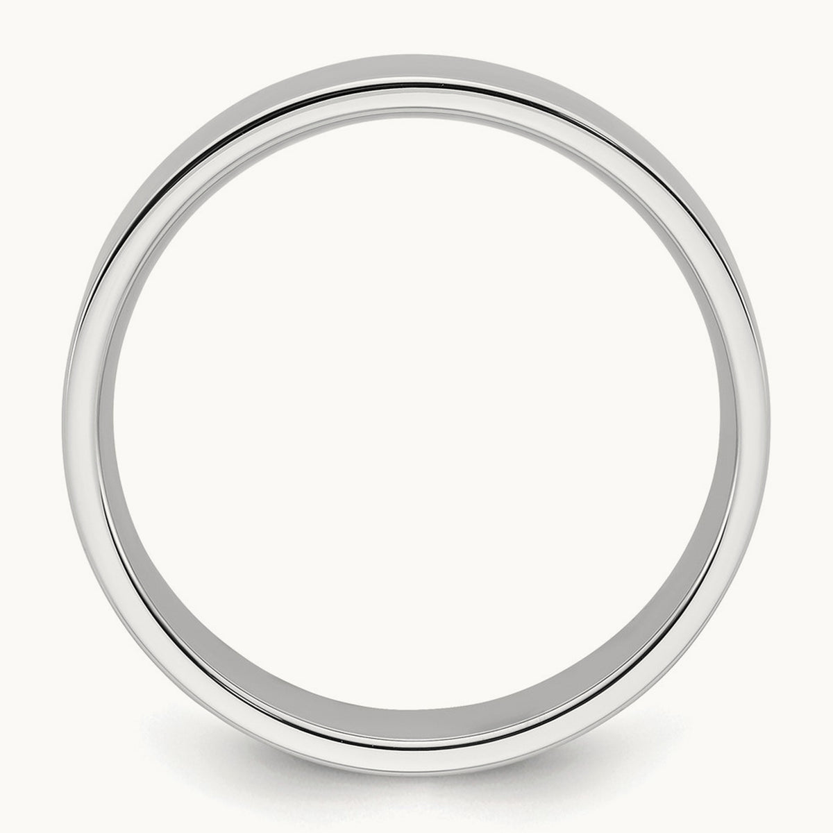 Standard Flat Comfort Fit Band, 6mm, 10K White Gold